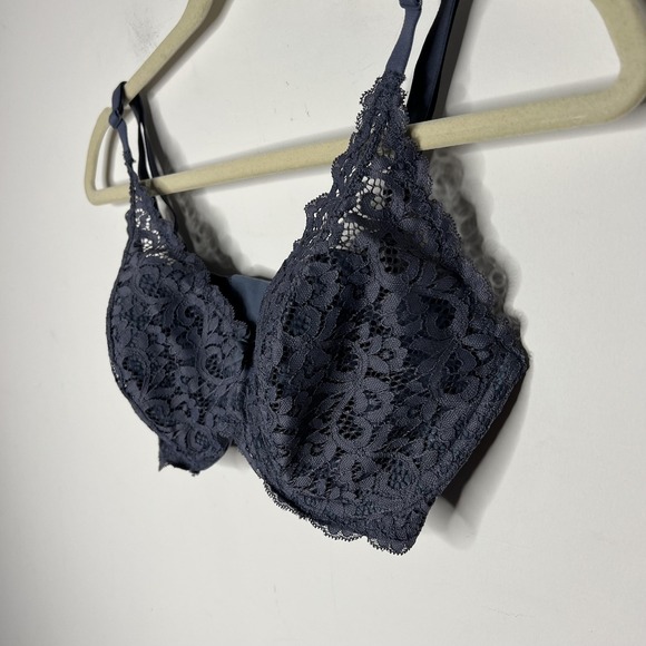Victorias Secret Bra Womens 34DD Blue Body By Victoria Lined Demi Lace - Picture 3 of 8